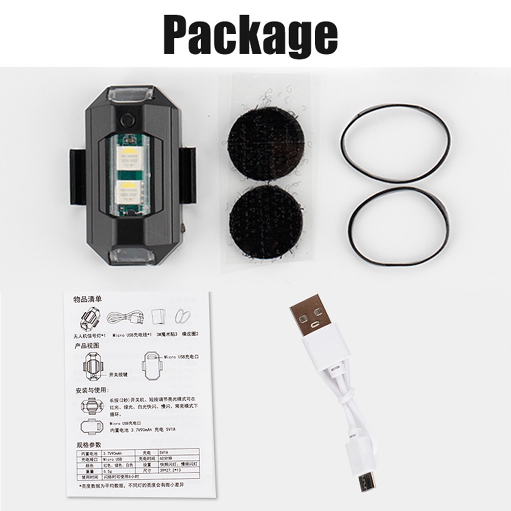 1pc 7 cores mini carregamento  - Drone Led Light avaliação e preço